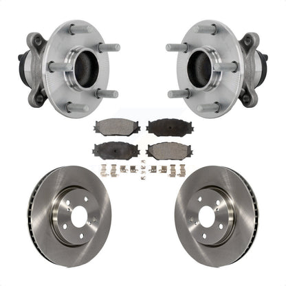 Hub Bearing Brake Rotor Pad Front Kit For 14-15 Lexus IS250 With F Sport Package