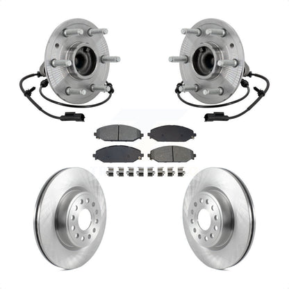 Hub Bearing Brake Rotor & Pads Front Kit For Ram 1500 Without 22" Factory Wheels