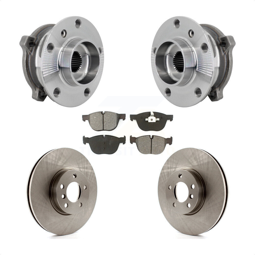 Hub Bearing Assembly Brake Rotor & Pad Front Kit For BMW X5 X6 M12 x 1.25 Thread