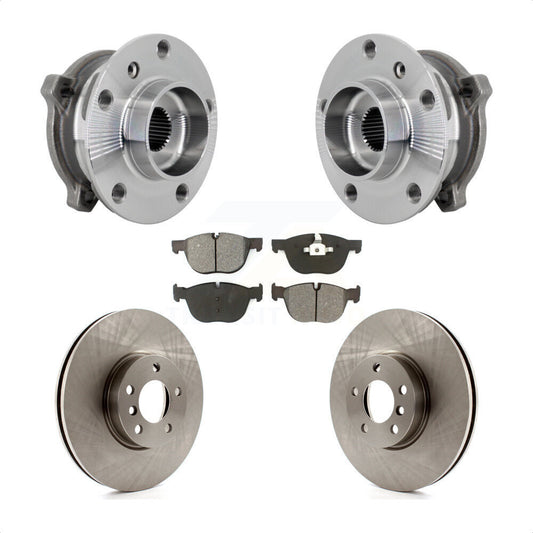 Hub Bearing Assembly Brake Rotor & Pad Front Kit For BMW X5 X6 M12 x 1.25 Thread