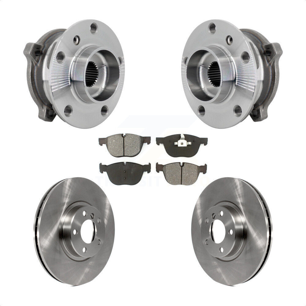 Hub Bearing Assembly Brake Rotor & Pad Front Kit For BMW X5 X6 M12 x 1.25 Thread