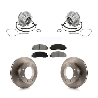 Hub Bearing Brake Rotor Pads Front Kit For Ford F-450 Super Duty Crew Cab Pickup