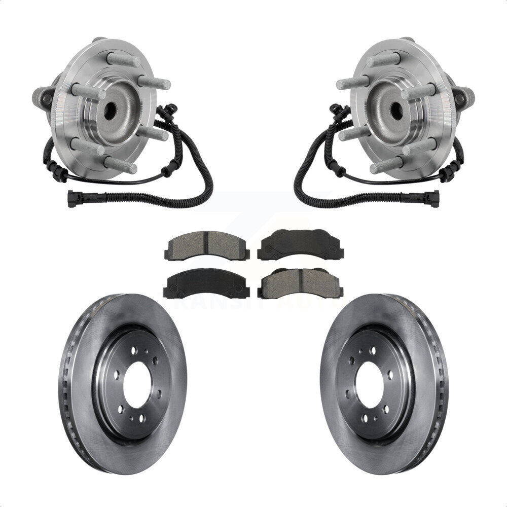 Hub Bearing Assembly Disc Brake Rotor Pad Front Kit For 2015-2017 Ford F-150 RWD