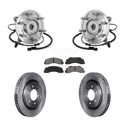Hub Bearing Disc Brake Rotor & Pad Front Kit For 2017 Ford F-150 Raptor with 4WD
