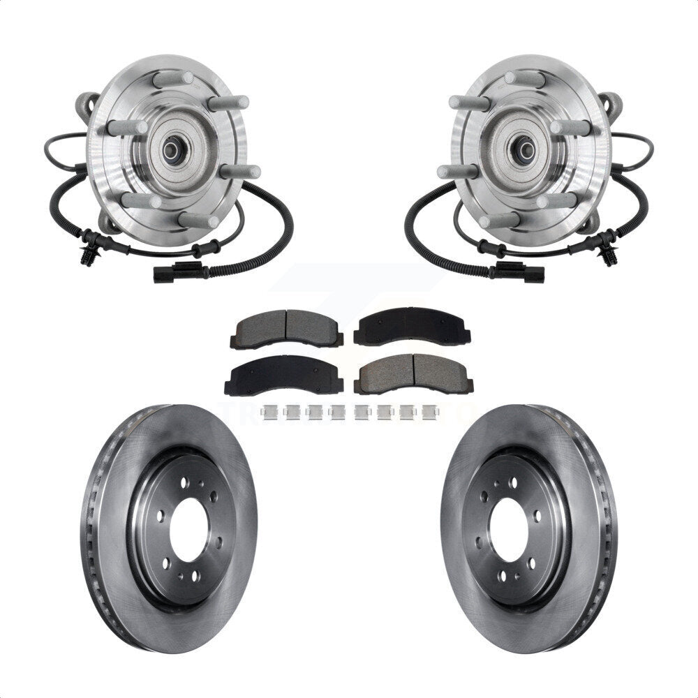 Hub Bearing Assembly Brake Rotor & Pad Front Kit For 2018-2020 Ford F-150 Raptor