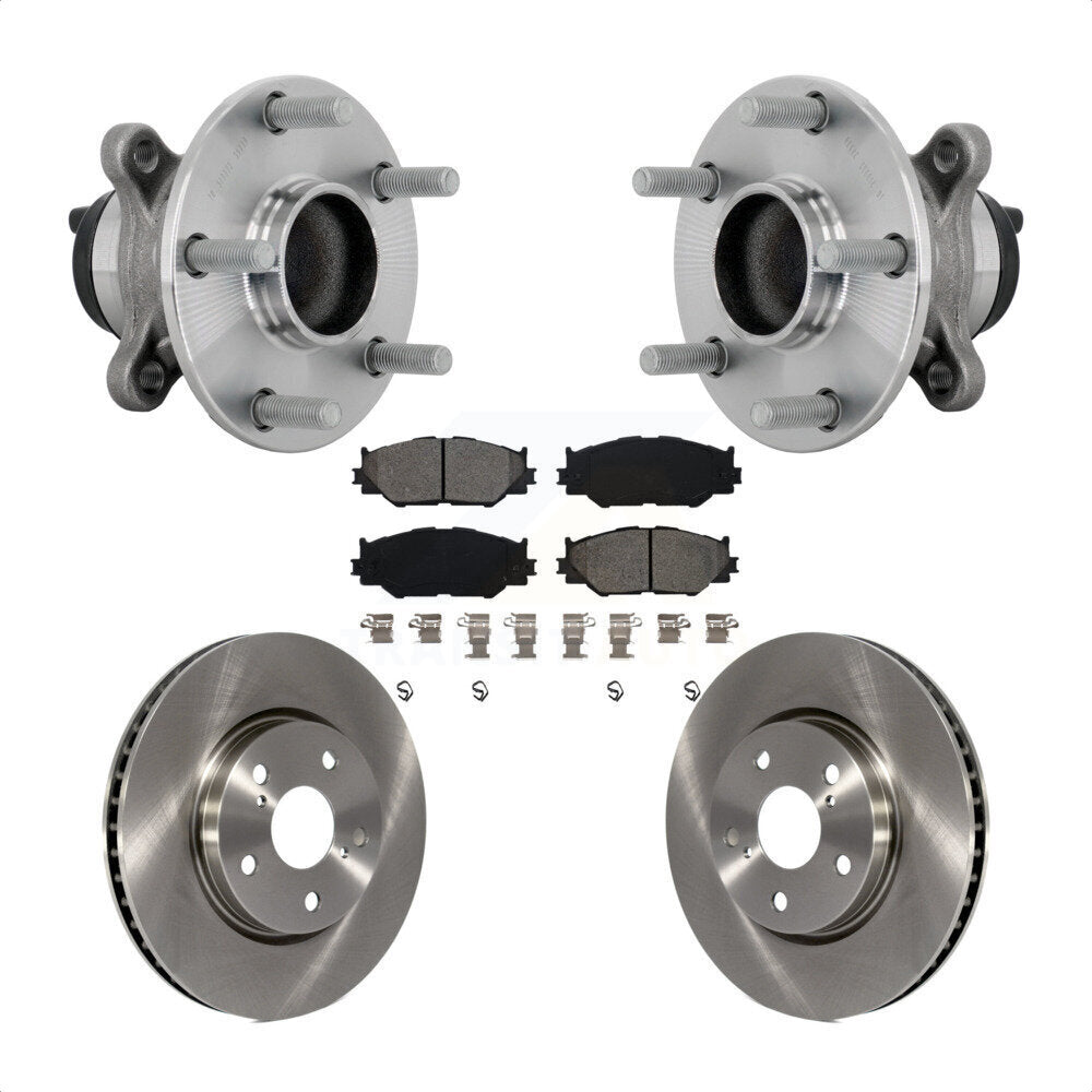 Hub Bearing Brake Rotor Pad Front Kit For 14-15 Lexus IS250 With F Sport Package