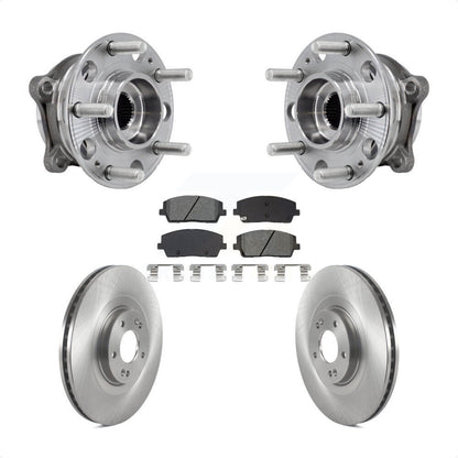 Hub Bearing Disc Brake Rotor & Pads Front Kit For Hyundai Palisade Kia Telluride