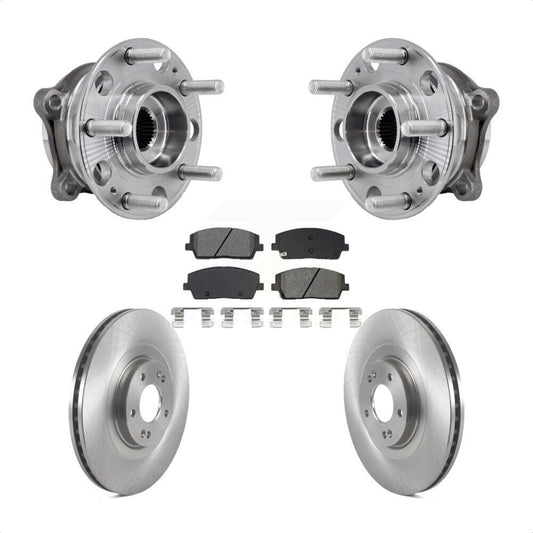 Hub Bearing Disc Brake Rotor & Pads Front Kit For Hyundai Palisade Kia Telluride