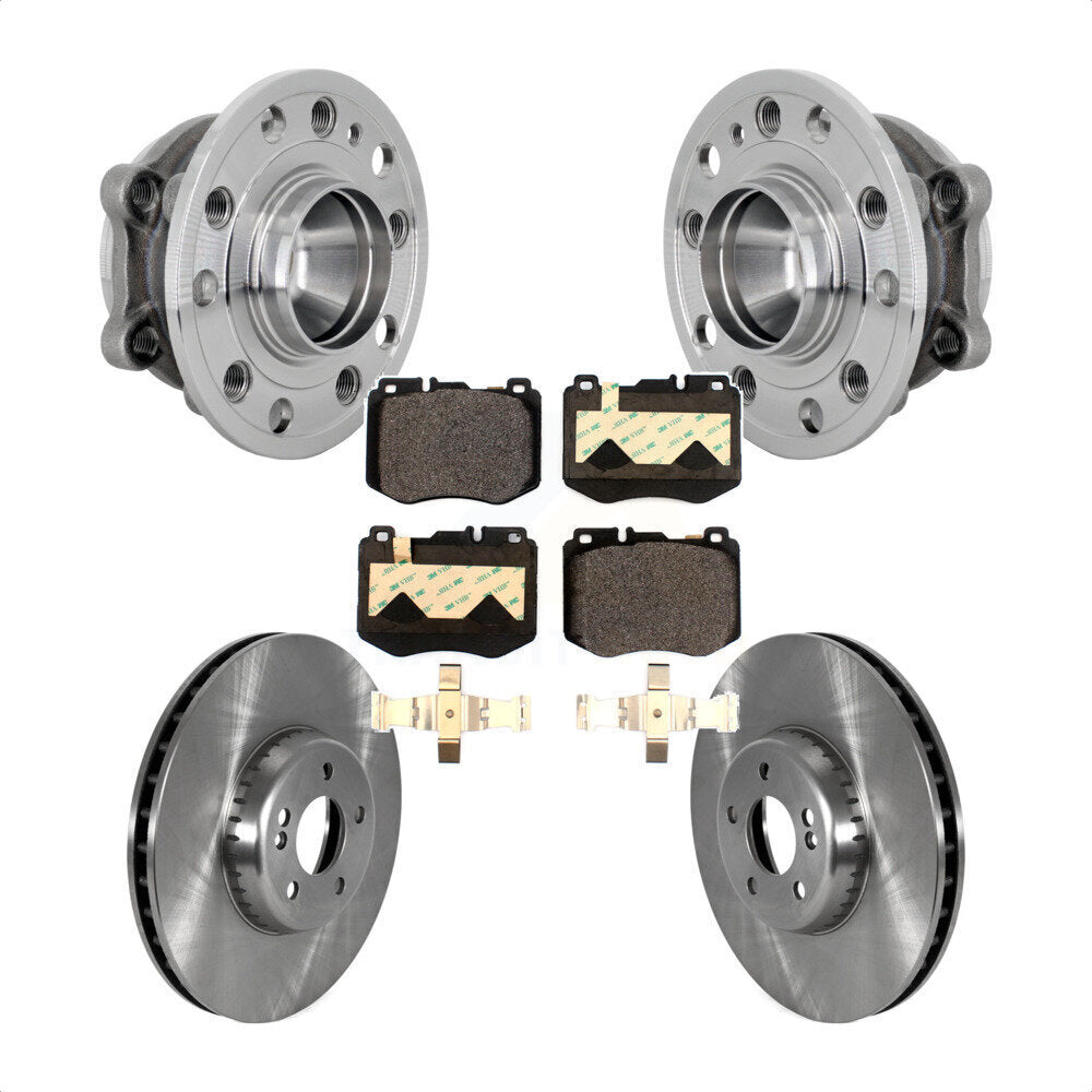 Hub Bearing Assembly Disc Brake Rotor Pad Front Kit For Mercedes-Benz C300 C350e