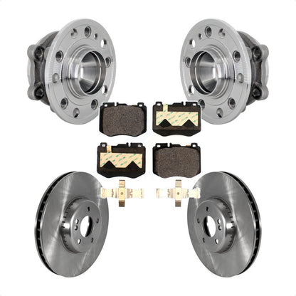 Hub Bearing Assembly Disc Brake Rotor Pad Front Kit For Mercedes-Benz C300 C350e