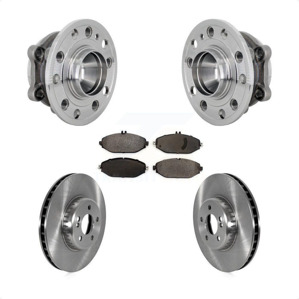 Hub Bearing Disc Brake Rotor Pads Front Kit For 2015-2021 Mercedes-Benz C300 RWD