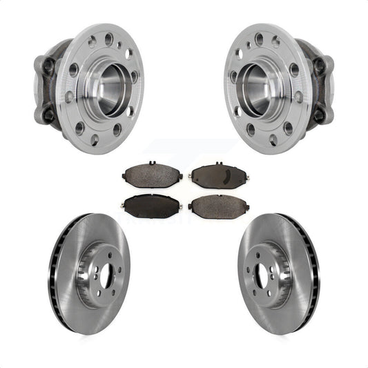 Hub Bearing Disc Brake Rotor Pads Front Kit For 2015-2021 Mercedes-Benz C300 RWD