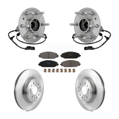Hub Bearing Brake Rotor & Pads Front Kit For Ram 1500 Without 22" Factory Wheels