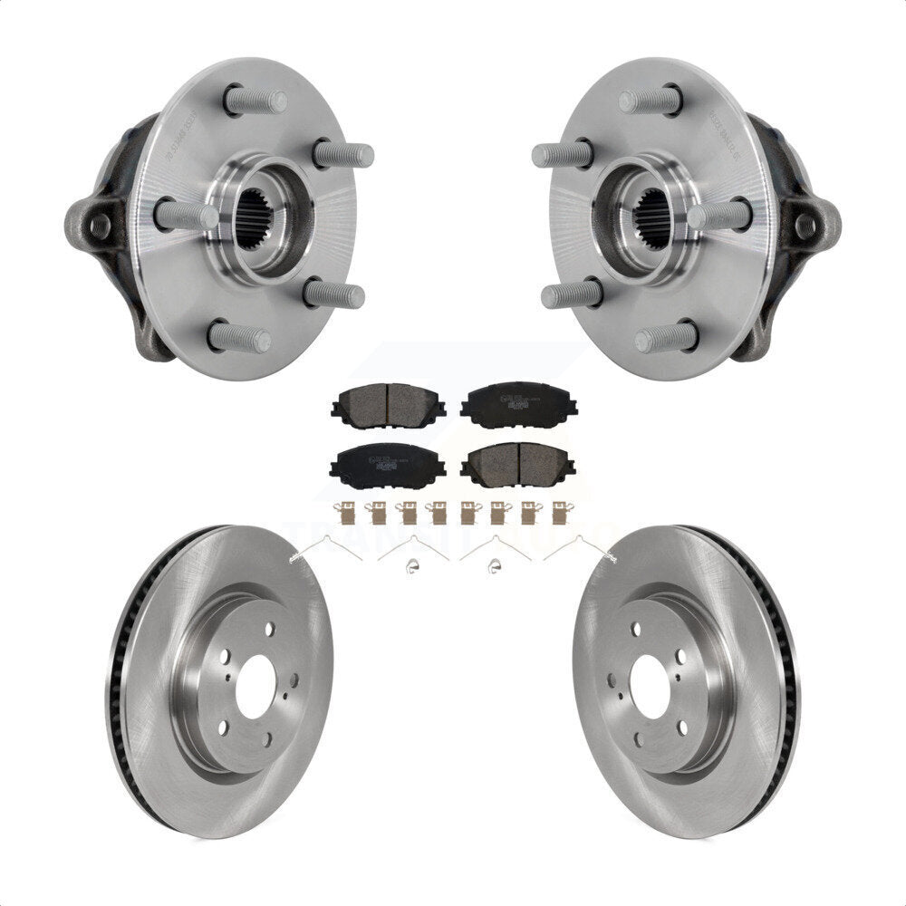 Hub Bearing Assembly Disc Brake Rotors And Pads Front Kit For Toyota RAV4 Venza