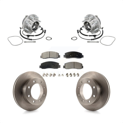 Hub Bearing Brake Rotor Pads Front Kit For Ford F-450 Super Duty Crew Cab Pickup