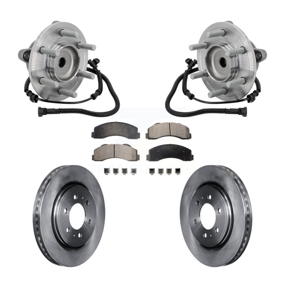 Hub Bearing Assembly Disc Brake Rotor Pad Front Kit For 2015-2017 Ford F-150 RWD