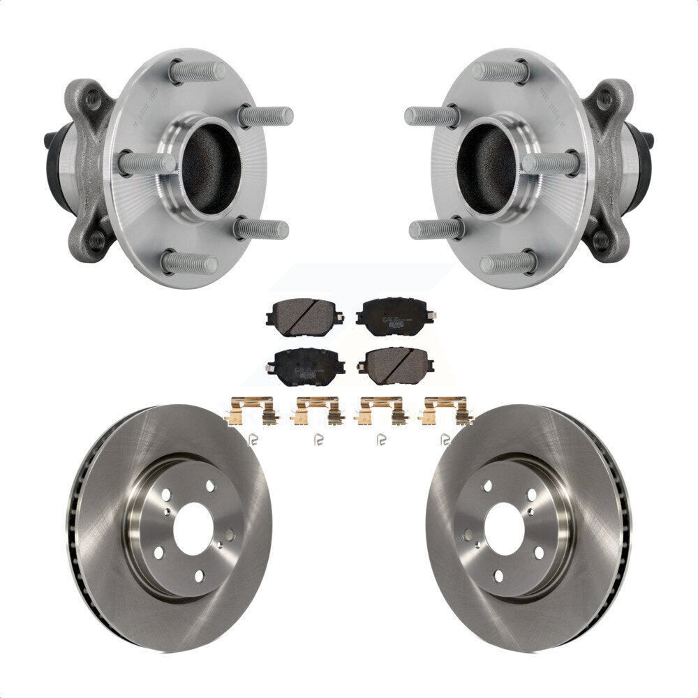 Hub Bearing Brake Rotor Pad Front Kit For 14 Lexus IS250 Without F Sport Package