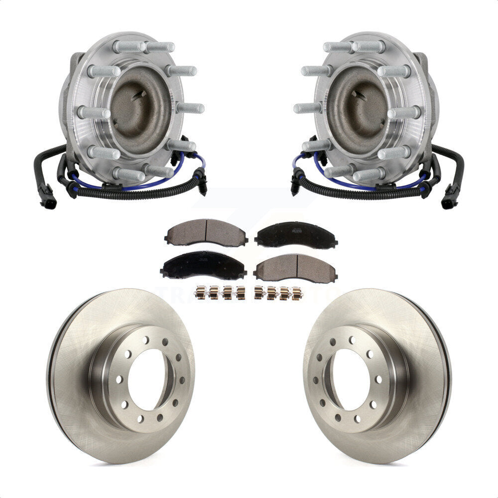 Hub Bearing Disc Brake Rotor Pad Front Kit For Ford F-450 Super Duty F-550 4 X 2