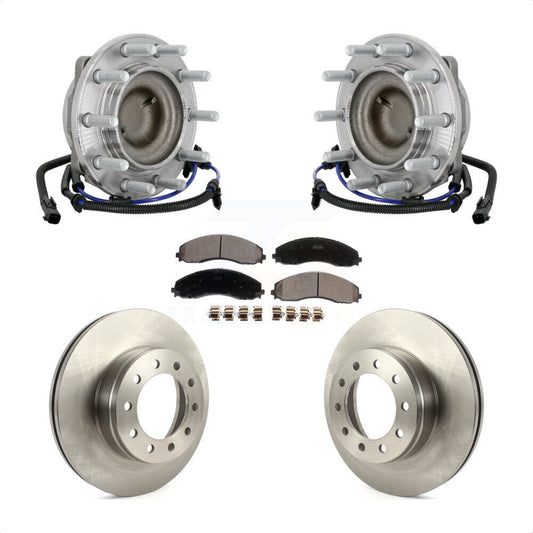 Hub Bearing Disc Brake Rotor Pad Front Kit For Ford F-450 Super Duty F-550 4 X 2