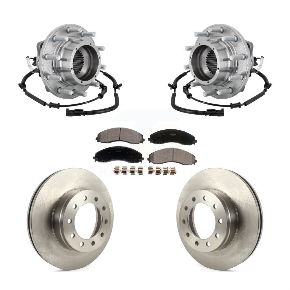 Hub Bearing Disc Brake Rotor Pad Front Kit For Ford F-450 Super Duty F-550 4 X