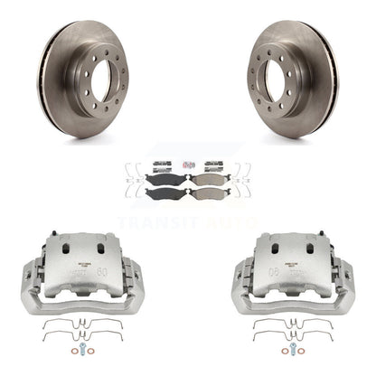 Brake Caliper Rotors Semi-Metallic Pad Front Kit For Ford F-450 Super Duty F-550