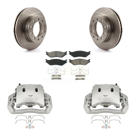 Brake Caliper Rotors Semi-Metallic Pad Front Kit For Ford F-450 Super Duty F-550