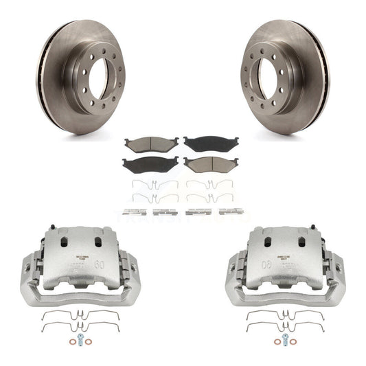 Brake Caliper Rotors Ceramic Pad Front Kit For Ford F-450 Super Duty F-550 CF500