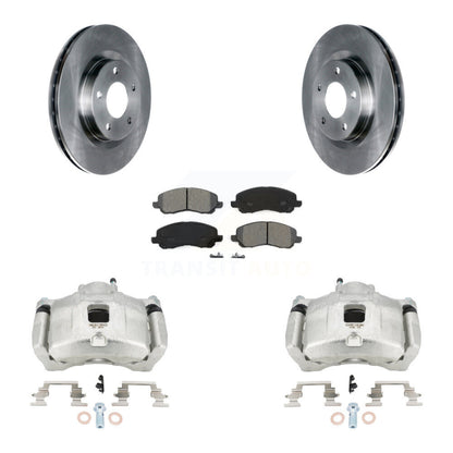 Brake Caliper Rotor & Semi-Metallic Pad Front Kit For Jeep Patriot Dodge Compass