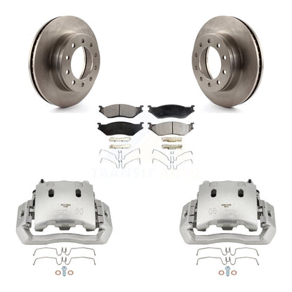 Brake Caliper Rotors Semi-Metallic Pad Front Kit For Ford F-450 Super Duty F-550