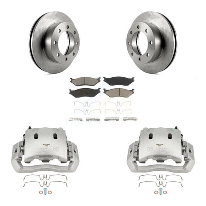 Disc Brake Caliper Rotors And Ceramic Pads Front Kit For Ford F-450 Super Duty