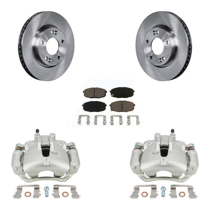 Disc Brake Caliper Rotors & Ceramic Pad Front Kit For Kia Forte Koup Forte5 2.0L