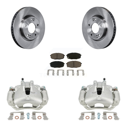 Disc Brake Caliper Rotors & Ceramic Pad Front Kit For Kia Forte Koup Forte5 2.0L