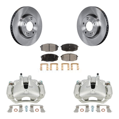 Brake Caliper Rotor & Semi-Metallic Pad Front Kit For Kia Forte Koup Forte5 2.0L