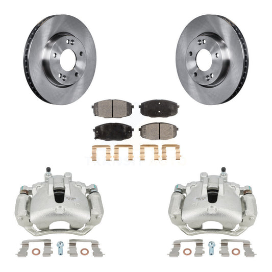 Brake Caliper Rotor & Semi-Metallic Pad Front Kit For Kia Forte Koup Forte5 2.0L