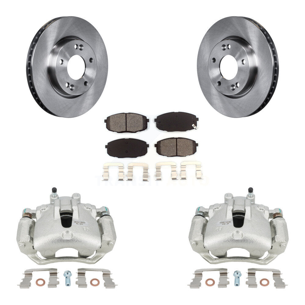 Brake Caliper Rotor & Semi-Metallic Pad Front Kit For Kia Forte Koup Forte5 2.0L