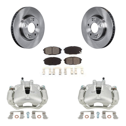 Brake Caliper Rotor & Semi-Metallic Pad Front Kit For Kia Forte Koup Forte5 2.0L