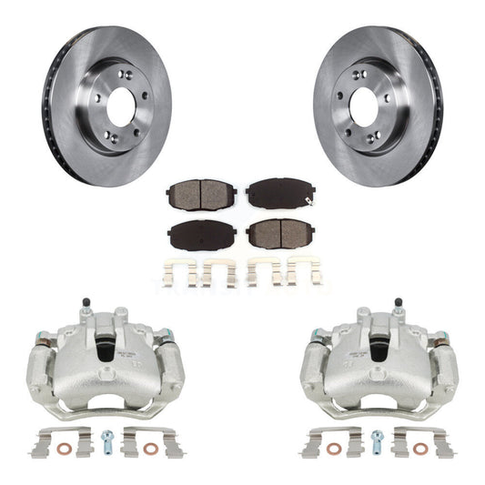 Brake Caliper Rotor & Semi-Metallic Pad Front Kit For Kia Forte Koup Forte5 2.0L