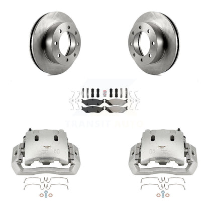 Disc Brake Caliper Rotor & Semi-Metallic Pad Front Kit For Ford F-450 Super Duty