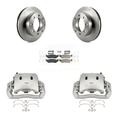 Disc Brake Caliper Rotor & Semi-Metallic Pad Front Kit For Ford F-450 Super Duty