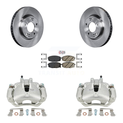 Disc Brake Caliper Rotors & Ceramic Pad Front Kit For Kia Forte Koup Forte5 2.0L