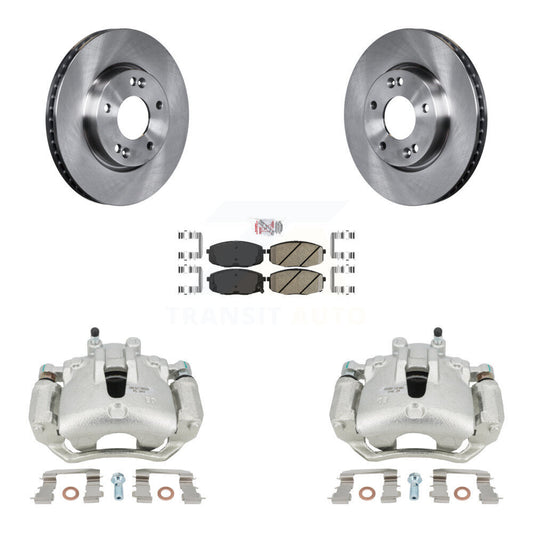 Disc Brake Caliper Rotors & Ceramic Pad Front Kit For Kia Forte Koup Forte5 2.0L