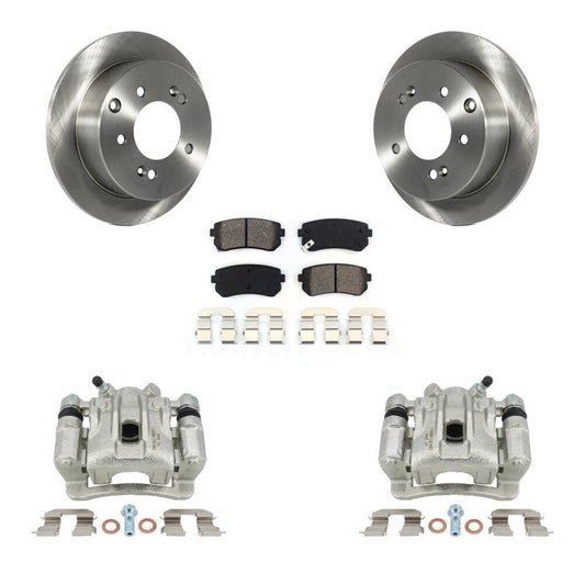 Disc Brake Caliper Rotors & Semi-Metallic Pad Rear Kit For Kia Forte Koup Forte5