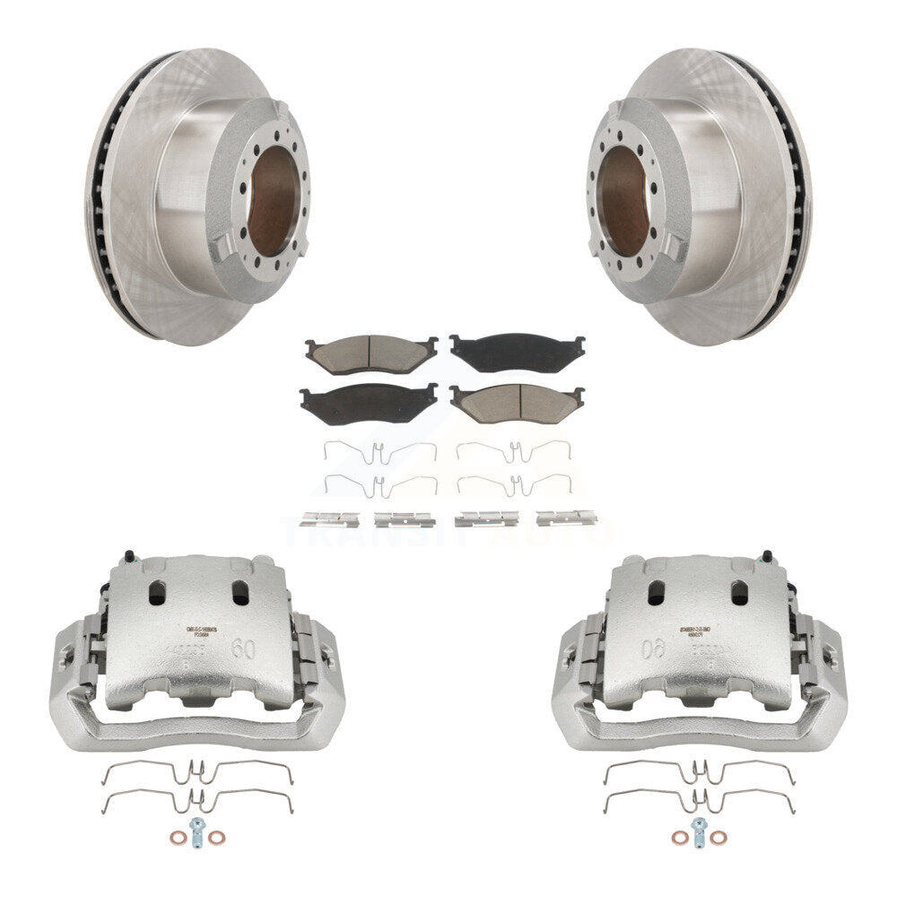 Brake Caliper Rotor And Ceramic Pad Rear Kit For Ford F-450 Super Duty F-550 LCF