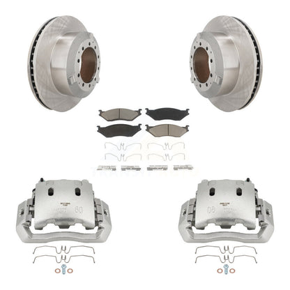 Brake Caliper Rotor And Ceramic Pad Rear Kit For Ford F-450 Super Duty F-550 LCF