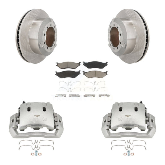 Brake Caliper Rotor And Ceramic Pad Rear Kit For Ford F-450 Super Duty F-550 LCF