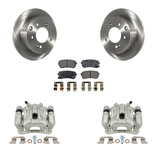 Disc Brake Caliper Rotors & Semi-Metallic Pad Rear Kit For Kia Forte Koup Forte5