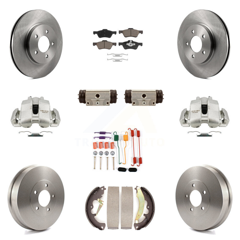 Brake Caliper Rotor Drum Ceramic Pad Shoe Cylinder & Hardware Front Rear Kit For