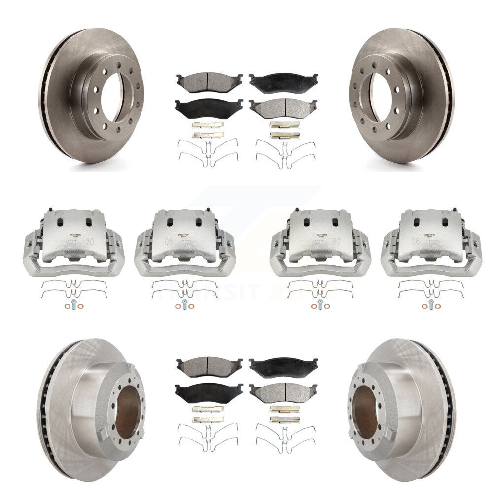Brake Caliper Rotors Ceramic Pad Front Rear Kit (10Pc) For Ford F-450 Super Duty
