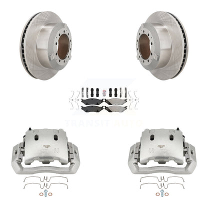 Brake Caliper Rotor & Semi-Metallic Pad Rear Kit For Ford F-450 Super Duty F-550