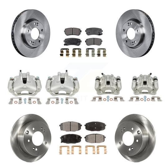 Brake Caliper Rotor & Semi-Metallic Pad Front Rear Kit (10Pc) For Kia Forte Koup
